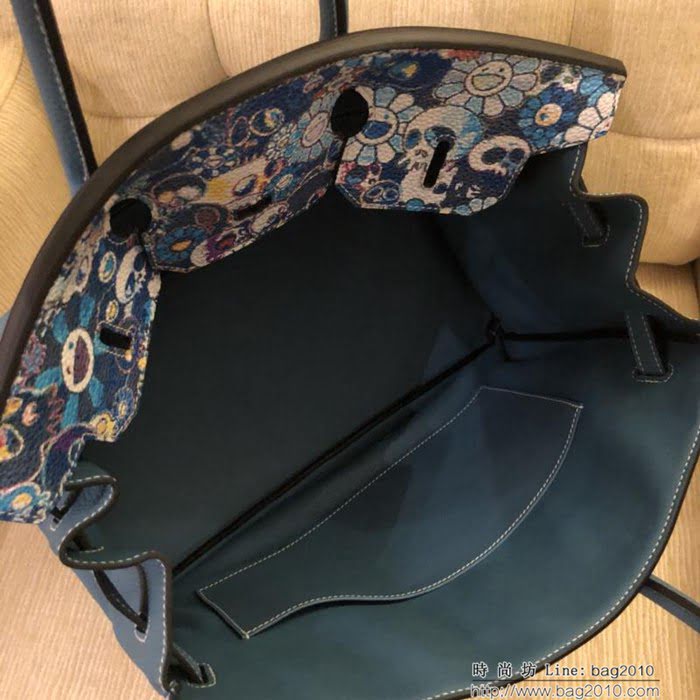 HERMES愛馬仕 Birkin鉑金包 頂級蕾絲拼接皮 Togo彩繪 完美手工 時尚手提包  Ama1040
